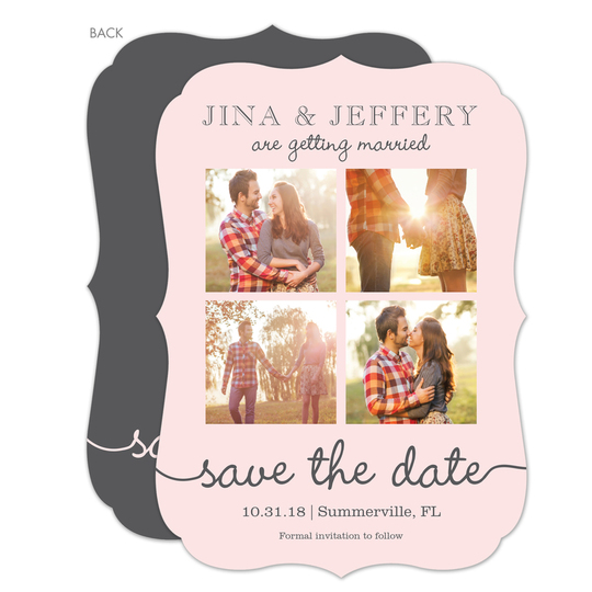Blush Our Love Story Photo Save the Date Cards